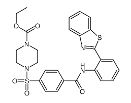 ethyl 4-[4-[[2-(1,3-benzothiazol-2-yl)phenyl]carbamoyl]phenyl]sulfonylpiperazine-1-carboxylate Structure