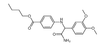 4-{[Carbamoyl-(3,4-dimethoxy-phenyl)-methyl]-amino}-benzoic acid butyl ester结构式