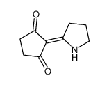 2-pyrrolidin-2-ylidenecyclopentane-1,3-dione结构式