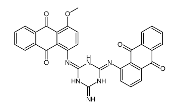1,1'-[(6-Amino-1,3,5-triazine-2,4-diyl)diimino]bis[4-methoxy-9,10-anthraquinone]结构式