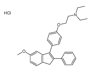 N,N-diethyl-2-[4-(6-methoxy-2-phenyl-3H-inden-1-yl)phenoxy]ethanamine,hydrochloride Structure