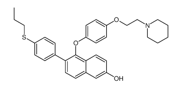 6-(4-propylsulfanyl-phenyl)-5-[4-(2-piperidin-1-yl-ethoxy)-phenoxy]-naphthalen-2-ol结构式