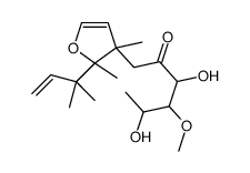 1-[2,3-Dimethyl-2-(2-methylbut-3-en-2-yl)-3-furyl]-3,5-dihydroxy-4-methoxy-hexan-2-one结构式