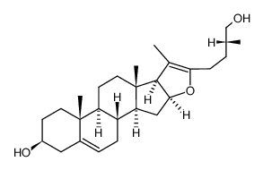 (25R)-Furosta-5,20(22)-diene-3β,26-diol Structure