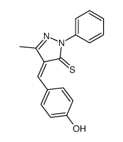 4-(4-hydroxy-benzylidene)-5-methyl-2-phenyl-2,4-dihydro-pyrazole-3-thione Structure