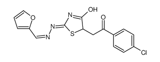 5-[2-(4-chlorophenyl)-2-oxoethyl]-2-[2-(furan-2-ylmethylidene)hydrazinyl]-1,3-thiazol-4-one Structure