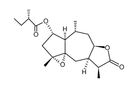 (S)-2-Methylbutanoic acid [(1aR,3aα,5aα,8aα,9aS)-decahydro-1aβ,4α,8β-trimethyl-7-oxo-3H-oxireno[3,3a]azuleno[6,5-b]furan-3α-yl] ester结构式