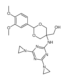 5-[[4,6-Di(1-aziridinyl)-1,3,5-triazin-2-yl]amino]-2-(3,4-dimethoxyphenyl)-1,3-dioxane-5-methanol结构式
