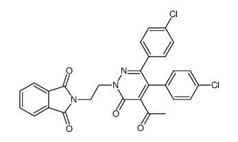 2-(2-(5-acetyl-3,4-bis(4-chlorophenyl)-6-oxopyridazin-1(6H)-yl)ethyl)isoindoline-1,3-dione Structure