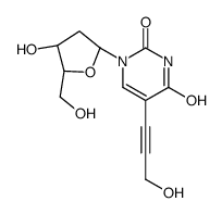 1-[(2R,4S,5R)-4-hydroxy-5-(hydroxymethyl)oxolan-2-yl]-5-(3-hydroxyprop-1-ynyl)pyrimidine-2,4-dione结构式