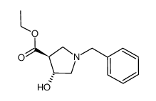 ethyl (3S,4R)-1-benzyl-4-hydroxypyrrolidine-3-carboxylate结构式