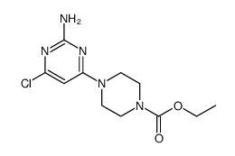 1-Piperazinecarboxylic acid, 4-(2-amino-6-chloro-4-pyrimidinyl)-, ethyl ester结构式