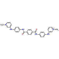 3,3'-[1,4-Phenylenebis(carbonylimino-4,1-phenyleneimino)]bis(1-methylpyridinium)结构式