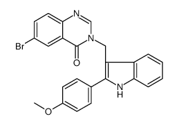 4(3H)-Quinazolinone, 6-bromo-3-[[2-(4-methoxyphenyl)-1H-indol-3-yl]methyl] Structure