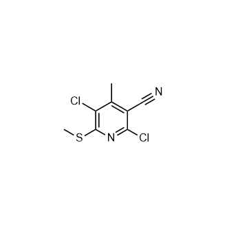 2,5-二氯基-4-甲基-6-(甲硫基)烟腈结构式