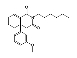 N-(n-Hexyl)-4a-(m-methoxyphenyl)-1,3-diketo-1,2,3,4,4a,5,6,7-octahydroisoquinoline结构式