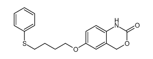 6-(4-phenylsulfanylbutoxy)-1,4-dihydro-3,1-benzoxazin-2-one结构式