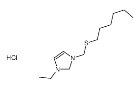 1-ethyl-3-(hexylsulfanylmethyl)-1,2-dihydroimidazol-1-ium,chloride结构式