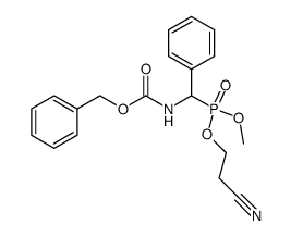(Benzyloxycarbonylamino-phenyl-methyl)-phosphonic acid 2-cyano-ethyl ester methyl ester Structure