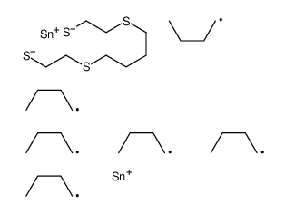 tributyl-[2-[4-(2-tributylstannylsulfanylethylsulfanyl)butylsulfanyl]ethylsulfanyl]stannane Structure