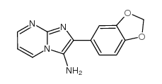 2-苯并[1,3]二氧代-5-咪唑并[1,2-a]-3-氨基嘧啶结构式