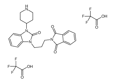 2-[3-(2-oxo-3-piperidin-4-ylbenzimidazol-1-yl)propyl]isoindole-1,3-dione,2,2,2-trifluoroacetic acid Structure