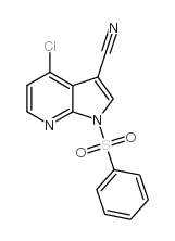 1H-PYRROLO[2,3-B]PYRIDINE-3-CARBONITRILE, 4-CHLORO-1-(PHENYLSULFONYL)- Structure