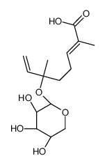 6 alpha-arabinosyloxy-2,6-dimethyl-2,7-octadienoic acid structure