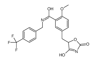 5-[(2,4-dioxo-1,3-oxazolidin-5-yl)methyl]-2-methoxy-N-[[4-(trifluoromethyl)phenyl]methyl]benzamide Structure