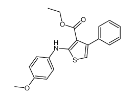 2-(4-Methoxy-phenylamino)-4-phenyl-thiophene-3-carboxylic acid ethyl ester结构式