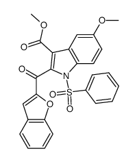 1-Benzenesulfonyl-2-(benzofuran-2-carbonyl)-5-methoxy-1H-indole-3-carboxylic acid methyl ester结构式