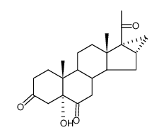 5α-Hydroxy-16α,17α-methylen-pregnan-3,6,20-trion结构式