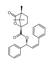 (Z)-4,4,7-trimethyl-3-oxo-2-oxa-bicyclo[2.2.1]heptane-1-carboxylic acid 1,3-diphenyl-ally ester结构式