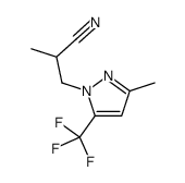 2-Methyl-3-[3-methyl-5-(trifluoromethyl)-1H-pyrazol-1-yl]propanen itrile结构式