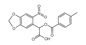 2-((4-methylbenzoyl)oxy)-2-(6-nitrobenzo[d][1,3]dioxol-5-yl)acetic acid结构式