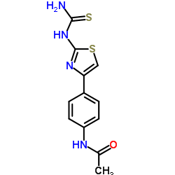 N-{4-[2-(Carbamothioylamino)-1,3-thiazol-4-yl]phenyl}acetamide Structure