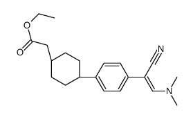 Cyclohexaneacetic acid, 4-[4-[(1Z)-1-cyano-2-(dimethylamino)ethenyl]phenyl]-, ethyl ester, trans-结构式