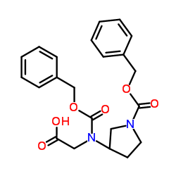 N-[(Benzyloxy)carbonyl]-N-{1-[(benzyloxy)carbonyl]-3-pyrrolidinyl}glycine结构式