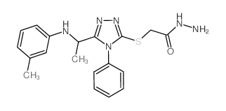 2-[(5-{1-[(3-Methylphenyl)amino]ethyl}-4-phenyl-4H-1,2,4-triazol-3-yl)thio]acetohydrazide结构式