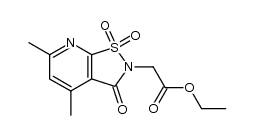 2H-2-ethoxycarbonylmethyl-4,6-dimethylpyrido<3,2-d>isothiazol-3-one-1,1-dioxide Structure