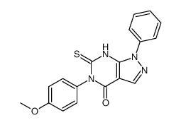 5-(4-Methoxy-phenyl)-1-phenyl-6-thioxo-1,5,6,7-tetrahydro-pyrazolo[3,4-d]pyrimidin-4-one Structure