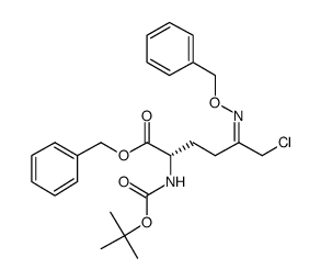 (S,E)-5-((苄氧基)亚氨基)-2-((叔丁氧羰基)氨基)-6-氯己酸苄酯结构式