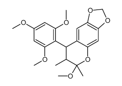 6-methoxy-6,7-dimethyl-8-(2,4,6-trimethoxyphenyl)-7,8-dihydro-[1,3]dioxolo[4,5-g]chromene结构式