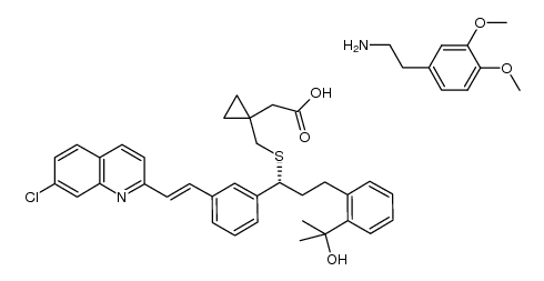 [R-(E)]-1-[[[1-[3-[2-(7-chloro-2-quinolinyl)ethenyl]phenyl]-3-[2-(1-hydroxy-1-methylethyl)phenyl]propyl]thio]methyl]cyclopropaneacetic acid homoveratrylamine salt结构式