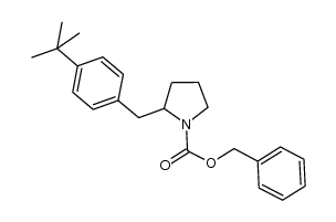 α-(4-tert-butylbenzyl)-N-benzyloxycarbonylpyrrolidine结构式