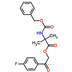 2-benzyloxycarbonylamino-2-Methylpropionic acid 2-(4-fluorophenyl)-2-oxo-ethyl ester Structure