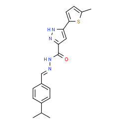 3-(5-methylthiophen-2-yl)-N'-{(E)-[4-(propan-2-yl)phenyl]methylidene}-1H-pyrazole-5-carbohydrazide Structure