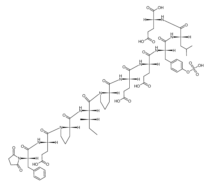 Succinyl-(Pro58,D-Glu65)-Hirudin (56-65) (sulfated)结构式