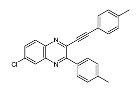 6-chloro-3-(4-methylphenyl)-2-[2-(4-methylphenyl)ethynyl]quinoxaline结构式