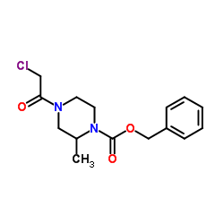 Benzyl 4-(chloroacetyl)-2-methyl-1-piperazinecarboxylate结构式